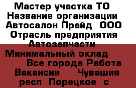 Мастер участка ТО › Название организации ­ Автосалон Прайд, ООО › Отрасль предприятия ­ Автозапчасти › Минимальный оклад ­ 20 000 - Все города Работа » Вакансии   . Чувашия респ.,Порецкое. с.